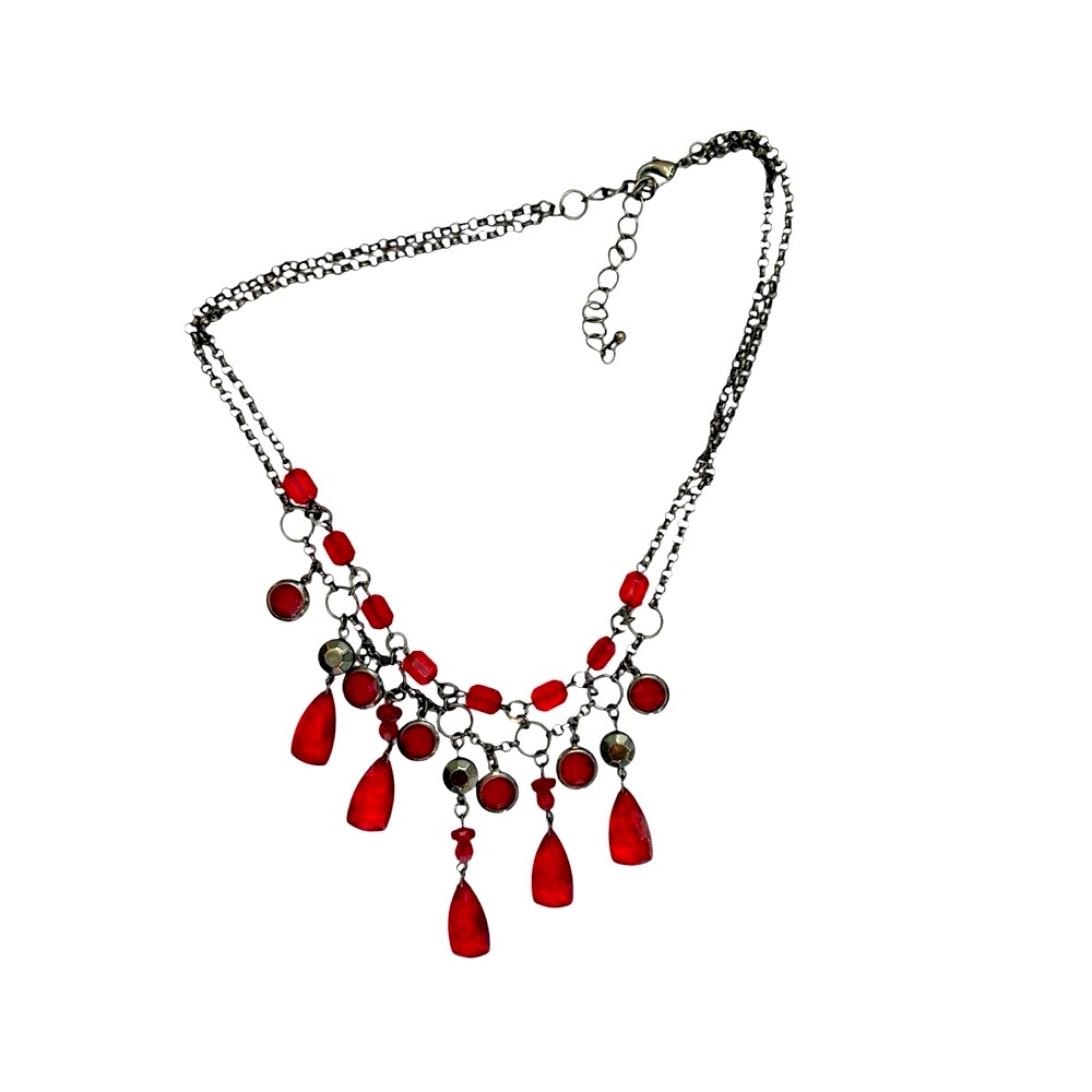 Elegant Red and Black Statement Necklace